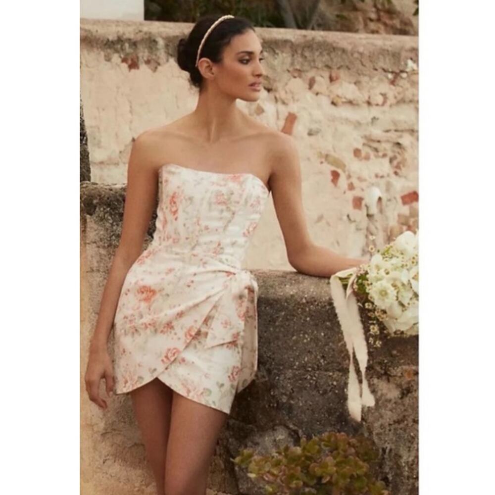 V. Chapman Nasturtium corset Dress SIze 10 romantic chic floral Valley Roses